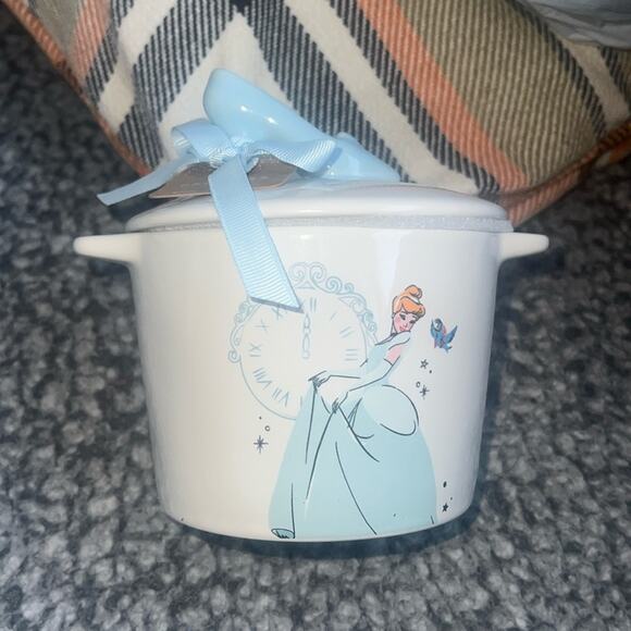 Rae Dunn ,2 piece set -new Cinderella small lidded dish & mug w.blue slippers - Picture 1 of 16